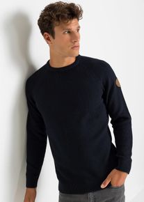 Strickpullover bonprix, Herren, Gr. 64 (3XL), blau (dunkelblau), Strick, Obermaterial: 70% Baumwolle, 30% Polyester, unifarben, regular fit h&uuml;ftbedeckend, Rundhals, Raglan&auml;rmel Strickb&uuml;ndchen, Pullover Strickpullover, tolle Baumwollmischung, mit Rundhalsausschnitt, Regular Fit