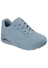 Sneaker Skechers "Street Uno - Stand on Air", Damen, Gr. 40, blaugrau, Lederimitat, unifarben, Schuhe Sneaker, Freizeitschuh, Halbschuh, Schn&uuml;rschuh mit Memory Foam