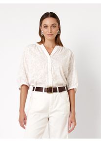 Schlupfbluse Toni "Conni KA", Damen, Gr. 38, wei&szlig;, Web, Obermaterial: 100% Baumwolle, unifarben, l&auml;ssig geschnitten h&uuml;ftbedeckend, Rundhals, B&uuml;ndchen, Blusen Schlupfbluse, mit floralem Muster