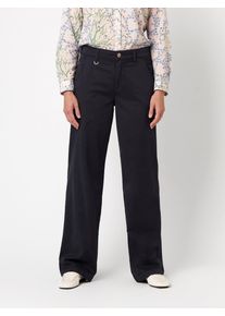 5-Pocket-Hose Toni "Liv Wide", Damen, Gr. 20, K-Gr, dunkelblau, Web, Obermaterial: 56% Baumwolle, 42% Modal, 2% Elasthan, unifarben, regular fit lang, Hosen 5-Pocket-Hose, aus Baumwollmix mit Modal, Regular-Fit - auch in Kurzgr&ouml;&szlig;e erh&auml;ltlich