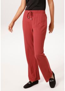 Schlupfhose Aniston CASUAL, Damen, Gr. 46, N-Gr, dunkelrot, Piqu&eacute;, Obermaterial: 53% Viskose, 47% Polyamid, unifarben, figurumspielend lang, Hosen Schlupfhose, in weicher Pique-Qualit&auml;t - NEUE KOLLEKTION
