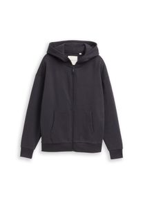 Sweatshirt Tom Tailor, Jungen, Gr. 128, coal grau, Sweatware, Obermaterial: 100% Baumwolle, unifarben, regular fit normal, ohne Ausschnitt, Rippb&uuml;ndchen, Sweatshirts Sweatshirt, mit Schriftzug auf Kapuze