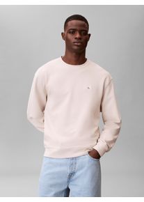 Sweatshirt Calvin Klein Jeans "400GSM TRRY BDG CRWN", Herren, Gr. S, oatmeal, Sweatware, Obermaterial: 100% Baumwolle, l&auml;ssig geschnitten normal, Rundhals, B&uuml;ndchen, Sweatshirts Sweatshirt, Mit Rundhalsausschnitt