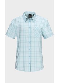 Sch&ouml;ffel Outdoorbluse SCH&Ouml;FFEL "Blouse Style Frolya WMN", Damen, Gr. 40, 8015, blau, Oberstoff: 81% Polyester, 14% Nylon, 5% Elasthan, bequem, V-Ausschnitt, Blusen Outdoorbluse