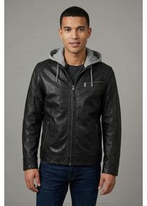 Lederjacke Mauritius "MMBarlo", Damen, Gr. S (46), schwarz, Obermaterial: 100% Schafsleder. Futter: 100% Baumwolle. Kapuze: 55% Baumwolle, 45% Polyester. &Auml;rmelfutter: 100% Polyester, unifarben, regular fit h&uuml;ftbedeckend, angesetztes B&uuml;ndchen, Jacken Lederjacke, mit abnehmbarer Kapuze