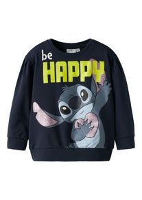 Sweatshirt name it "NMFDIDI STITCH SWEAT UNB NOOS WDI", M&auml;dchen, Gr. 116, navy blazer, Sweatware, Obermaterial: 95% Baumwolle, 5% Elasthan, bedruckt, unifarben, Basic normal, Rundhals, Rippb&uuml;ndchen, Sweatshirts Sweatshirt, mit Glitzerprint f&uuml;r einen funkelnden und coolen Loo