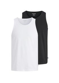 Jack & Jones Muscleshirt JACK & JONES "JJEORGANIC BASIC TANKTOP 2PK MP", Damen, Gr. XL, schwarz pack:schwarz, wei&szlig;, Jersey, Obermaterial: 100% Baumwolle, unifarben, normal, Rundhals, Shirts Muscleshirt