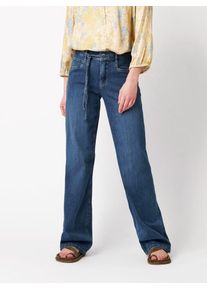 5-Pocket-Jeans Toni "Liv Straight", Damen, Gr. 46, N-Gr, blau bleached used, Denim/Jeans, Obermaterial: 88% Baumwolle, 10% Polyester, 2% Elasthan, regular fit lang, Jeans 5-Pocket-Jeans, Regular-Fit, mit Stretch - auch in Kurzgr&ouml;&szlig;e erh&auml;ltlich