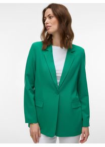V&eacute;ro Moda Longblazer VERO MODA "VMZELDA LS LOOSE BLAZER NOOS", Damen, Gr. 34, bosphorus, Web, Obermaterial: 78% Polyester, 18% Viskose, 4% Elasthan, unifarben, loose fit Po-bedeckend, tiefer V-Ausschnitt, Blazer Longblazer, l&auml;ssige Form, 1-Knopf Verschluss