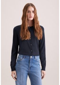 Strickjacke Seidensticker, Herren, Gr. XS, navy, 90% Wolle, 10% Seide, unifarben, regular fit, Strickjacken Strickjacke, Cardigan