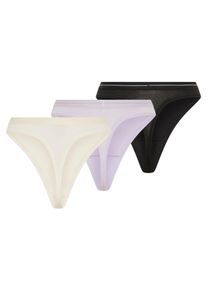 String BOSS "3P THONG", Damen, Gr. M, 3 Stk., open miscellaneous 969, Jersey, Obermaterial: 90% Baumwolle, 10% Elasthan, k&ouml;rpernah, Unterhosen String, mit BOSS Logobund