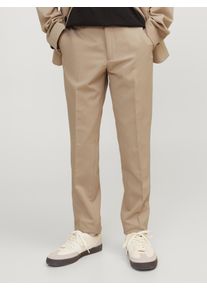 Jack & Jones Anzughose JACK & JONES JUNIOR "JPRSOLAR elastisch, pflegeleicht, komfortabel", Jungen, Gr. 146, N-Gr, pure cashmer, Web, Obermaterial: 78% Polyester, 17% Viskose, 5% Elasthan, unifarben, slim fit kn&ouml;chellang, Hosen Anzughose, unifarben, modisch, slim fit, Web