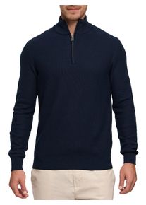 Troyer INDICODE "INBarcerle Half Zip", Herren, Gr. M, sky captain, Strick, Obermaterial: 100% Baumwolle, unifarben, regular fit normal, ohne Ausschnitt, Pullover Troyer
