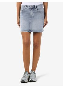 Minirock Noisy may "NMYOLANDA MW DNM SKIRT AZ236LB NOOS", Damen, Gr. XS, light blau denim, Denim/Jeans, Obermaterial: 99% Baumwolle, 1% Elasthan, unifarben, regular fit ca. Mitte Oberschenkel, R&ouml;cke Minirock