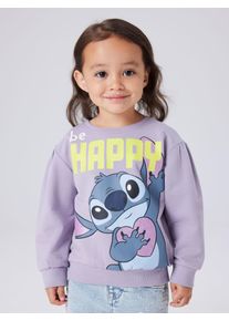 Sweatshirt name it "NMFDIDI STITCH SWEAT UNB NOOS WDI", M&auml;dchen, Gr. 104, lavender gray, Sweatware, Obermaterial: 95% Baumwolle, 5% Elasthan, bedruckt, unifarben, Basic normal, Rundhals, Rippb&uuml;ndchen, Sweatshirts Sweatshirt, mit Glitzerprint f&uuml;r einen funkelnden und coolen Loo