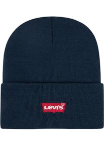 Beanie LEVI'S KIDS, Kinder, marineblaus, Feinstrick, Kunstfaser, bestickt, unifarben, M&uuml;tzen Beanie, mit Batwing Logo