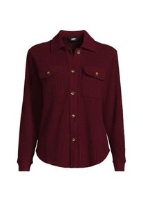 LANDS' END Hemdbluse aus Waffeljersey, Damen,  Rot, Baumwoll-Mischung/Polyester-Mischung, by Lands' End