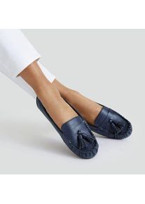 LANDS' END Tassel-Loafer im Autoschuh-Design, Damen,  Blau, by Lands' End