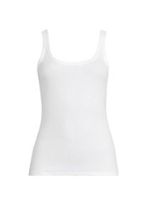 LANDS' END Ripp-Tanktop, Damen,  Wei&szlig;, Elasthan/Baumwoll-Mischung, by Lands' End