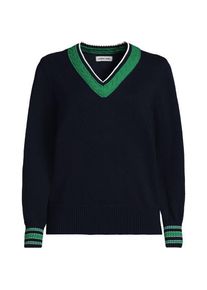 LANDS' END Tennispullover DRIFTER mit V-Ausschnitt, Damen,  Gr&uuml;n, Baumwolle, by Lands' End