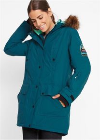 bonprix wasserdichte Funktions-Outdoor-Longjacke mit Kapuze, petrol, Gr.38, Praktische Regenjacke mit abnehmbarer Kapuze f&uuml;r Outdoor-Aktivit&auml;ten