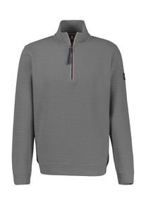 Sweater Lerros "SELA", Herren, Gr. XL, basalt grau, Sweatware, Obermaterial: 90% Baumwolle, 10% Polyester, unifarben, normal h&uuml;ftbedeckend, Rundhals, B&uuml;ndchen, Sweatshirts Sweater, mit Troyer-Rei&szlig;verschluss