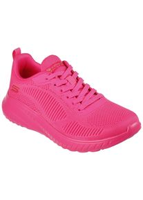 Sneaker Skechers "BOBS SQUAD CHAOS-COOL RYTHMS", Damen, Gr. 40, pink (neonpink), Textil, unifarben, Schuhe Sneaker, Knitwear-Sneaker, Schn&uuml;rschuh in veganer Verarbeitung