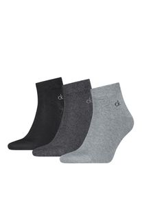 Kurzsocken Calvin Klein "CK MEN QUARTER", Herren, Gr. 39-42, grau melange, Baumwollmischung, normal, Socken Kurzsocken, Rippenb&uuml;ndchen, Cotton-Mix, elastisch
