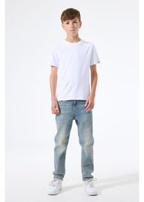 Dad-Jeans Garcia "Dalino", Jungen, Gr. 146, N-Gr, medium used 5728, Denim/Jeans, Obermaterial: 99% Baumwolle, 1% Elasthan, lang, Jeans Dad-Jeans, for Boys, mit Destroyed Effekten
