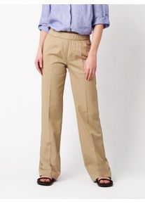 Schlupfhose Toni "Sue Wide Chino", Damen, Gr. 46, N-Gr, sand, Web, Obermaterial: 87% Baumwolle, 10% Polyamid, 3% Elasthan, lang, Hosen Schlupfhose, mit bequemem Dehnbund - auch in Kurzgr&ouml;&szlig;e erh&auml;ltlich
