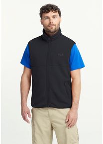 Fleeceweste Jack Wolfskin "LITE CURL VEST M", Herren, Gr. L (52), schwarz, Obermaterial: 100% POLYESTER. Futter: 100% POLYESTER, Westen Fleeceweste