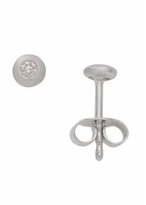 Adelia&acute;s Paar Ohrstecker ADELIA&acute;S "585 Wei&szlig;gold Ohrringe Ohrstecker mit Diamant Brillant &Oslash; 4,3 mm", silber, Ohrringe, Damen, Wei&szlig;gold 585, Paar Ohrstecker