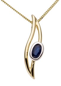 Kettenanh&auml;nger Firetti "Schmuck Geschenk Gold 333 Halsschmuck Anh&auml;nger f&uuml;r Halskette", blau (gelbgoldfarben, wei&szlig;goldfarben, blau, blau), Schmuckanh&auml;nger, Damen, Gelbgold 333, 1,05 g, Kettenanh&auml;nger, mit Saphir