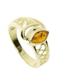 Fingerring OSTSEE-SCHMUCK "- Anisia - Gold 333/000 - Bernstein" Gr. 54, gold (gold 333, goldfarben, gelb), Fingerringe, Damen, 54, Fingerring