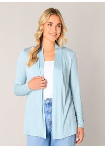 Strickjacke Base Level "Yayla", Herren, Gr. 42, light blau, Strick, Obermaterial: 94% Viskose, 6% Elasthan, figurumspielend h&uuml;ftlang, tiefer Rundhals, Strickjacken Strickjacke, In elastischem Feinstrick