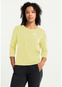 3/4-Arm-Shirt Jack Wolfskin "WILDTRAIL 3 4 W", Damen, Gr. XL (46), daisy, Obermaterial: 100% POLYESTER, Shirts 3/4-Arm-Shirt