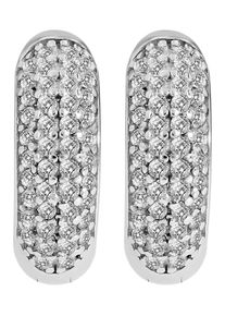 Adelia&acute;s Paar Creolen ADELIA&acute;S "Damen Ohrringe &iquest; Klappcreole aus 925 Silber mit Zirkonia", silber, Ohrringe, Damen, Silber 925 (Sterlingsilber), Paar Creolen