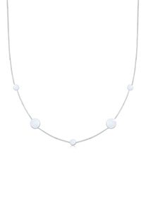 Kette mit Anh&auml;nger Elli "Halskette Pl&auml;ttchen Matt Kreis Rund Panzerkette 925 Silber" Gr. 40, silber, Halsketten, Damen, 40, ohne Stein, Silber 925 (Sterlingsilber), Kette mit Anh&auml;nger