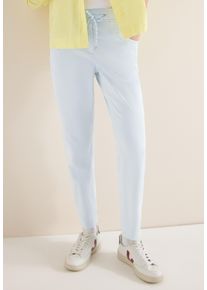 Stoffhose Cecil "Style Tracey", Damen, Gr. XXL (46), L&auml;nge 28, diamond blau, Web, Obermaterial: 56% Lyocell, 41% Baumwolle, 3% Elasthan. Futter: 100% Baumwolle, unifarben, normal lang, Hosen Stoffhose, mit elastischem Bund und Kordelzug