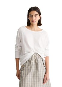 Marc O'Polo Longsleeve MARC O'POLO DENIM, Damen, Gr. L, silky wei&szlig;, Single Jersey, Obermaterial: 100% Baumwolle, relaxed fit, U-Boot-Ausschnitt, Shirts Longsleeve, relaxed fit mit Raglan-&Auml;rmeln, U-Boot-Ausschnitt