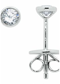 Adelia&acute;s Paar Ohrstecker ADELIA&acute;S "585 Wei&szlig;gold Ohrringe Ohrstecker mit Diamant Brillant &Oslash; 3,7 mm", silber, Ohrringe, Damen, Wei&szlig;gold 585, Paar Ohrstecker