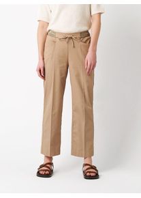 7/8-Hose Toni "Sue Wide 7/8", Damen, Gr. 46, N-Gr, sand, Web, Obermaterial: 87% Baumwolle, 10% Polyamid, 3% Elasthan, kn&ouml;chelfrei, Hosen 7/8-Hose, aus sommerlich leichtem Baumwollmix, mit Dehnbund