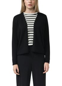 Cardigan s.Oliver, Damen, Gr. 34, schwarz, Feinstrick, Obermaterial: 50% Baumwolle, 50% Viskose, unifarben, tailliert h&uuml;ftbedeckend, V-Ausschnitt, Strickjacken Cardigan, ohne Verschluss und mit V-Ausschnitt
