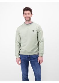 Sweater Lerros, Herren, Gr. XL, pearl grau, Sweatware, Obermaterial: 50% Baumwolle, 50% Polyester, unifarben, normal h&uuml;ftbedeckend, Rundhals, B&uuml;ndchen, Sweatshirts Sweater, mit Logo-Badge