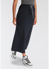 Sweatrock Kangaroos, Damen, Gr. 32, schwarz, Sweatware, Obermaterial: 95% Baumwolle, 5% Elasthan, kontrastfarbene Details, unifarben, figurumspielend lang, R&ouml;cke Sweatrock, in Midil&auml;nge mit Schlitz, Topseller