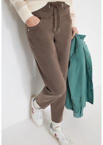 Stoffhose Cecil "Style Tracey", Damen, Gr. XXL (46), L&auml;nge 28, coffee taupe, Web, Obermaterial: 56% Lyocell, 41% Baumwolle, 3% Elasthan. Futter: 100% Baumwolle, unifarben, normal lang, Hosen Stoffhose, mit elastischem Bund und Kordelzug