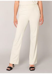 Stoffhose Base Level "Tori", Damen, Gr. 46, L&auml;nge 30, sand, Web, Obermaterial: 75% Polyamid, 25% Elasthan, lang, Hosen Stoffhose, Sommerhose mit ausgestelltem Bein und Stretch