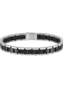 Armband BOSS "METAL LINKS ESSENTIALS", schwarz (edelstahlfarben, schwarz), Armb&auml;nder, Herren, 20cm, Edelstahl, Armband