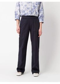 Schlupfhose Toni "Sue Wide Chino", Damen, Gr. 46, N-Gr, dunkelblau, Web, Obermaterial: 87% Baumwolle, 10% Polyamid, 3% Elasthan, lang, Hosen Schlupfhose, mit bequemem Dehnbund - auch in Kurzgr&ouml;&szlig;e erh&auml;ltlich