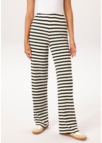 Schlupfhose Aniston CASUAL, Damen, Gr. 46, N-Gr, wollwei&szlig;, schwarz, Strick, Obermaterial: 51% Viskose, 44% Polyester, 5% Elasthan, geringelt, gestreift, figurumspielend lang, Hosen Schlupfhose, im interessanten Ringel-Dessin - NEUE KOLLEKTION